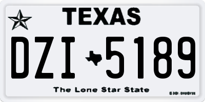 TX license plate DZI5189