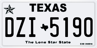 TX license plate DZI5190