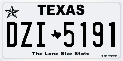 TX license plate DZI5191