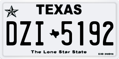TX license plate DZI5192