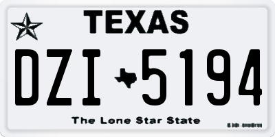 TX license plate DZI5194