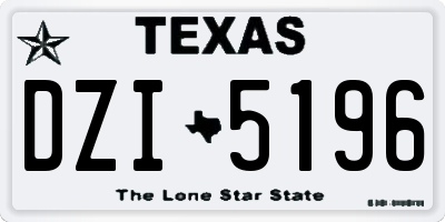 TX license plate DZI5196