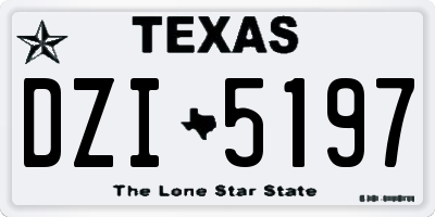 TX license plate DZI5197