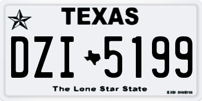 TX license plate DZI5199