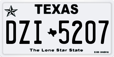 TX license plate DZI5207