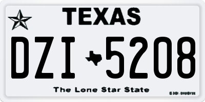 TX license plate DZI5208
