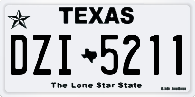 TX license plate DZI5211