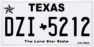 TX license plate DZI5212