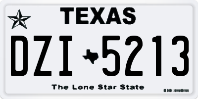 TX license plate DZI5213