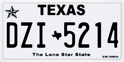 TX license plate DZI5214