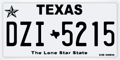 TX license plate DZI5215