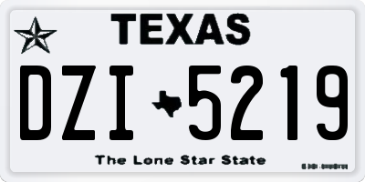 TX license plate DZI5219