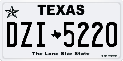 TX license plate DZI5220