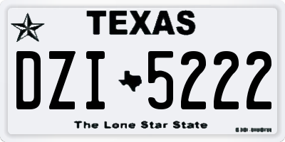 TX license plate DZI5222