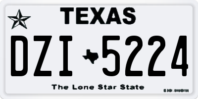 TX license plate DZI5224