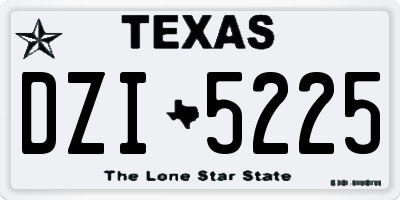 TX license plate DZI5225