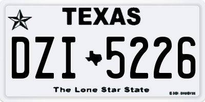 TX license plate DZI5226