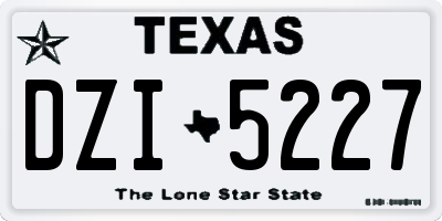 TX license plate DZI5227