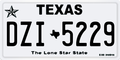 TX license plate DZI5229