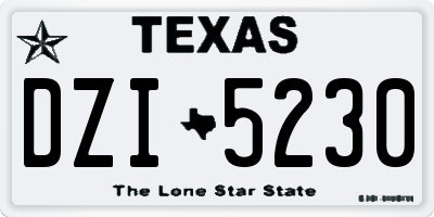 TX license plate DZI5230