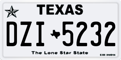 TX license plate DZI5232