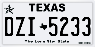 TX license plate DZI5233