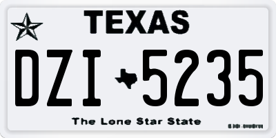 TX license plate DZI5235