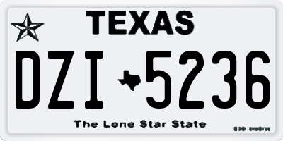 TX license plate DZI5236