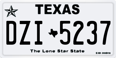 TX license plate DZI5237