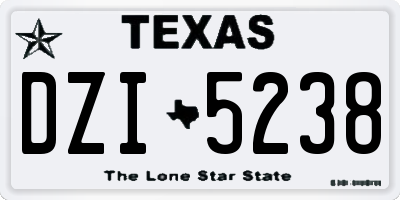 TX license plate DZI5238