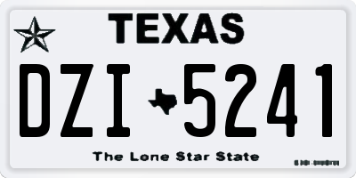 TX license plate DZI5241