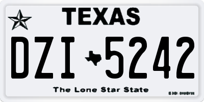 TX license plate DZI5242