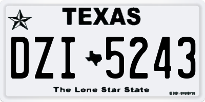 TX license plate DZI5243