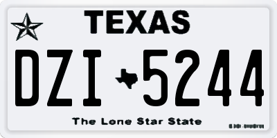 TX license plate DZI5244