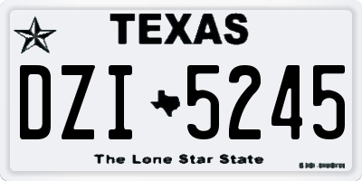 TX license plate DZI5245