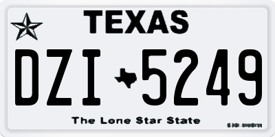 TX license plate DZI5249