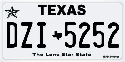 TX license plate DZI5252