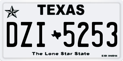 TX license plate DZI5253