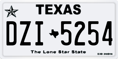 TX license plate DZI5254