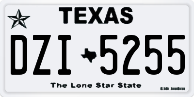 TX license plate DZI5255