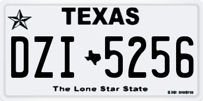 TX license plate DZI5256