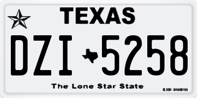TX license plate DZI5258