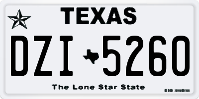TX license plate DZI5260