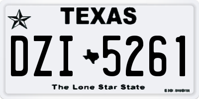 TX license plate DZI5261