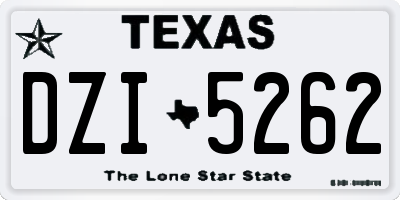 TX license plate DZI5262