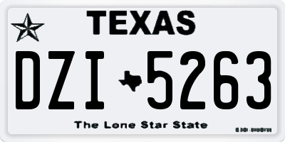 TX license plate DZI5263