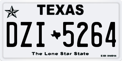 TX license plate DZI5264