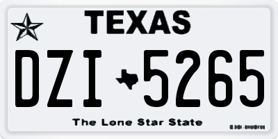 TX license plate DZI5265