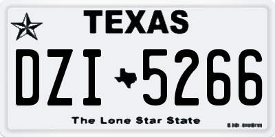 TX license plate DZI5266