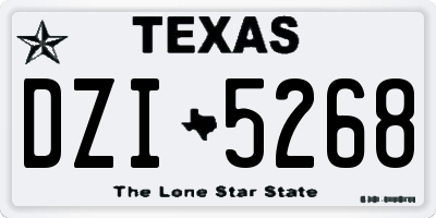 TX license plate DZI5268